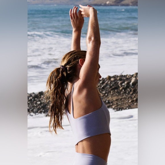 NWT Free People Never Better Square Neck Sports Bra in Platinum Lilac Purple - Picture 5 of 8